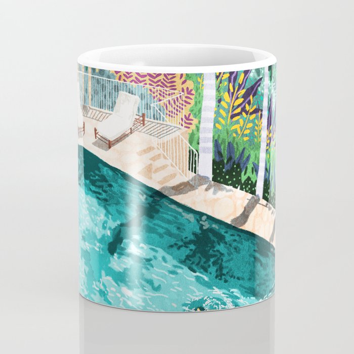 Luxury Tiger Villa illustration, Architecture Travel Nature Painting, Hotel Landscape Garden Coffee Mug Gallery Image 4