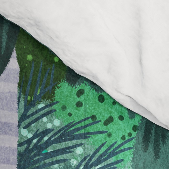 Luxury Tiger Villa illustration, Architecture Travel Nature Painting, Hotel Landscape Garden Comforter Gallery Image 4