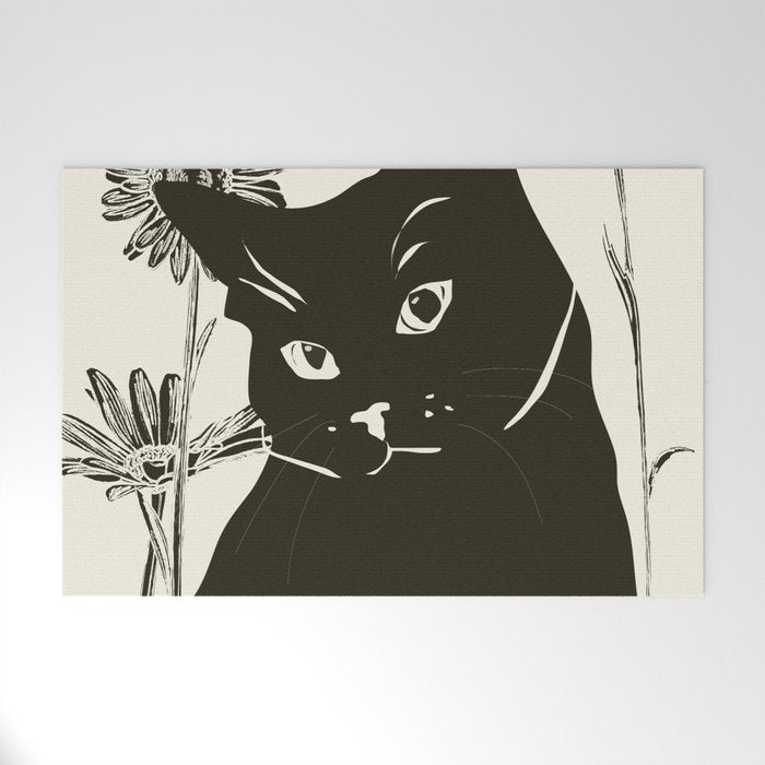 Black Cat 3 Welcome Mat Gallery Image 1