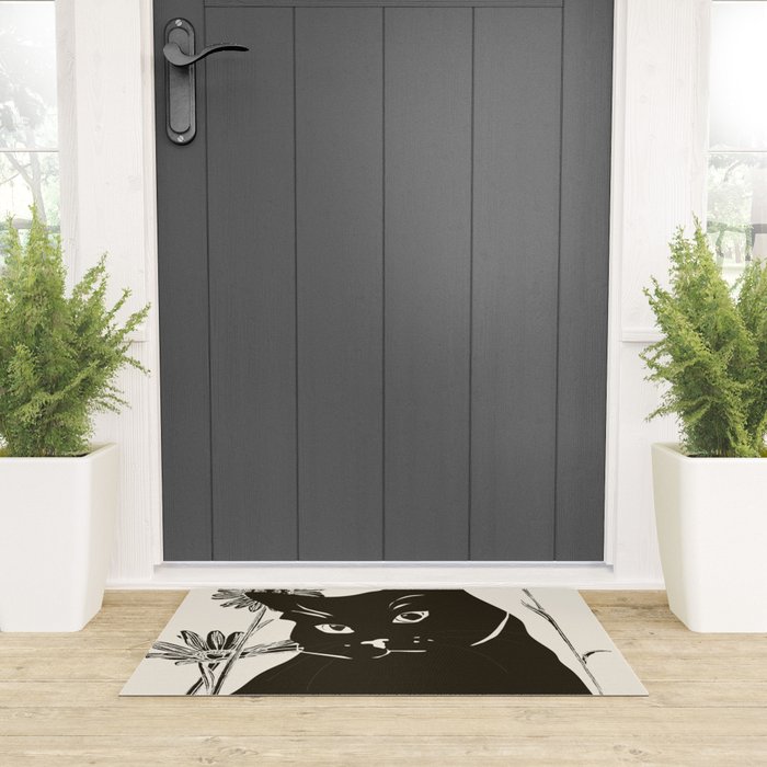 Black Cat 3 Welcome Mat Gallery Image 3