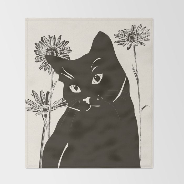 Black Cat 3 Throw Blanket Gallery Image 2