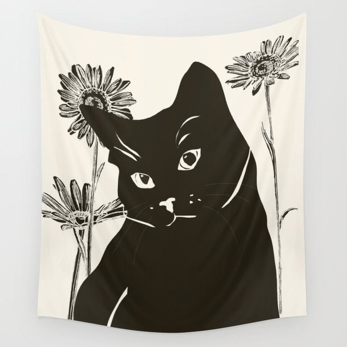 Black Cat 3 Wall Tapestry Gallery Image 1