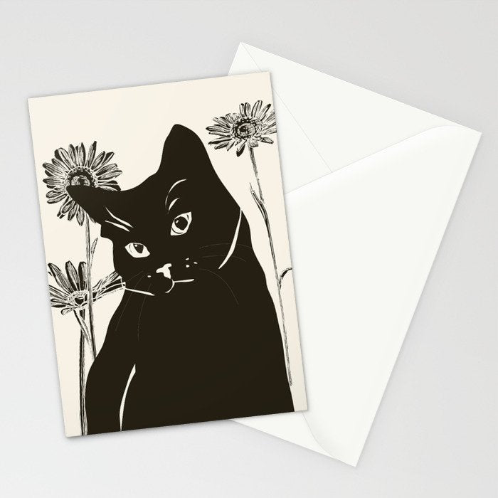 Black Cat 3 Stationery Card Gallery Image 2