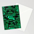 CLUSTERED FACETED EMERALD GREEN MAY GEMSTONES Stationery Card Gallery Image 2