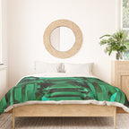 CLUSTERED FACETED EMERALD GREEN MAY GEMSTONES Duvet Cover Gallery Image 3