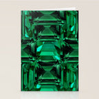 CLUSTERED FACETED EMERALD GREEN MAY GEMSTONES Stationery Card Gallery Image 2