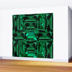 CLUSTERED FACETED EMERALD GREEN MAY GEMSTONES Wall Mural Gallery Image 2