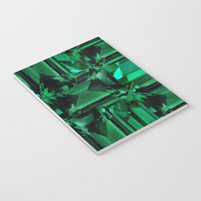CLUSTERED FACETED EMERALD GREEN MAY GEMSTONES Notebook Gallery Image 3