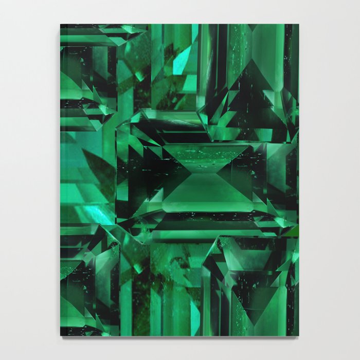 CLUSTERED FACETED EMERALD GREEN MAY GEMSTONES Notebook Gallery Image 4