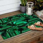 CLUSTERED FACETED EMERALD GREEN MAY GEMSTONES Outdoor Rug Gallery Image 2