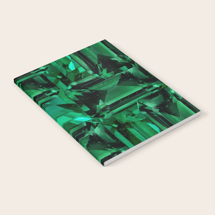 CLUSTERED FACETED EMERALD GREEN MAY GEMSTONES Notebook Gallery Image 2