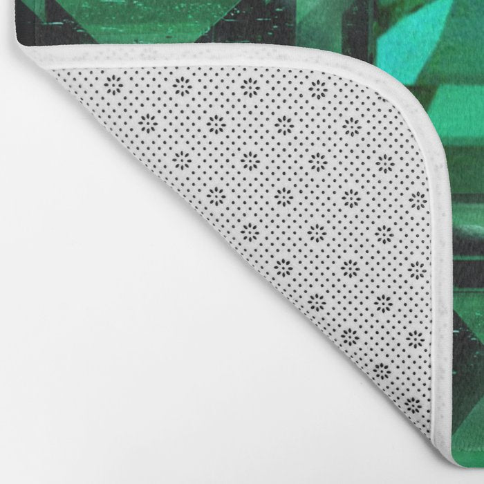 CLUSTERED FACETED EMERALD GREEN MAY GEMSTONES Bath Mat Gallery Image 2