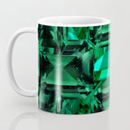 CLUSTERED FACETED EMERALD GREEN MAY GEMSTONES Coffee Mug Gallery Image 3