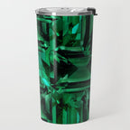 CLUSTERED FACETED EMERALD GREEN MAY GEMSTONES Travel Mug Gallery Image 2