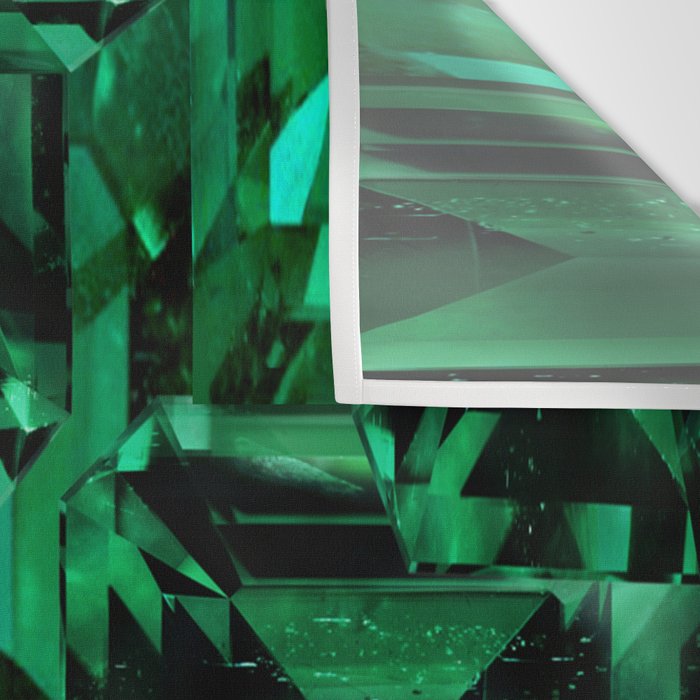 CLUSTERED FACETED EMERALD GREEN MAY GEMSTONES Wall Tapestry Gallery Image 3
