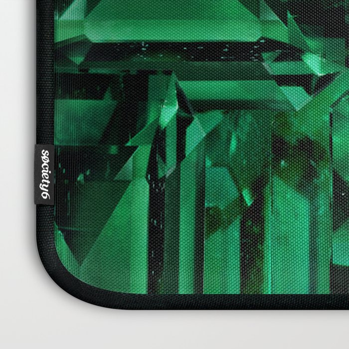CLUSTERED FACETED EMERALD GREEN MAY GEMSTONES Laptop Sleeve Gallery Image 3