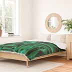 CLUSTERED FACETED EMERALD GREEN MAY GEMSTONES Duvet Cover Gallery Image 2