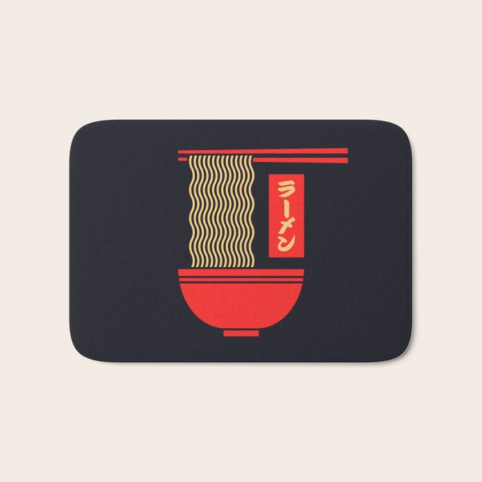 Ramen Minimal - Black Bath Mat Gallery Image 1