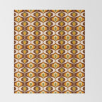 Retro 70s ovals op-art pattern brown, orange Throw Blanket Gallery Image 2