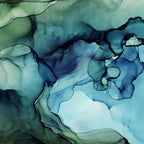 Land and Water Abstract Ink Painting Blues and Greens Coffee Mug Gallery Image 2