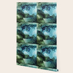Land and Water Abstract Ink Painting Blues and Greens Wallpaper Gallery Image 2
