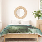 Land and Water Abstract Ink Painting Blues and Greens Duvet Cover Gallery Image 3