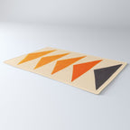 Vintage Scandinavian Orange Geometric Triangle Pattern Rug Gallery Image 3