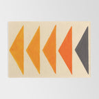 Vintage Scandinavian Orange Geometric Triangle Pattern Rug Gallery Image 2