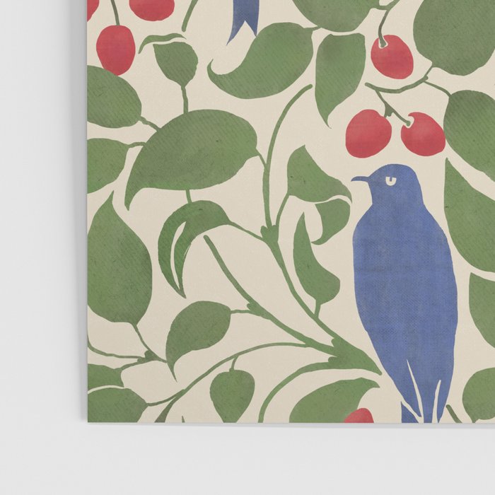 Vintage Blue Birds And Cherries Poster Gallery Image 3