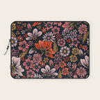 Retro Flower Power - Denim & Pink Laptop Sleeve Gallery Image 1