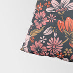 Retro Flower Power - Denim & Pink Pillow Sham Gallery Image 4