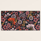 Retro Flower Power - Denim & Pink Desk Mat Gallery Image 3