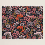Retro Flower Power - Denim & Pink Jigsaw Puzzle Gallery Image 1