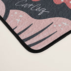 Retro Flower Power - Denim & Pink Desk Mat Gallery Image 4