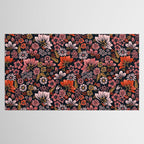 Retro Flower Power - Denim & Pink Tablecloth Gallery Image 2
