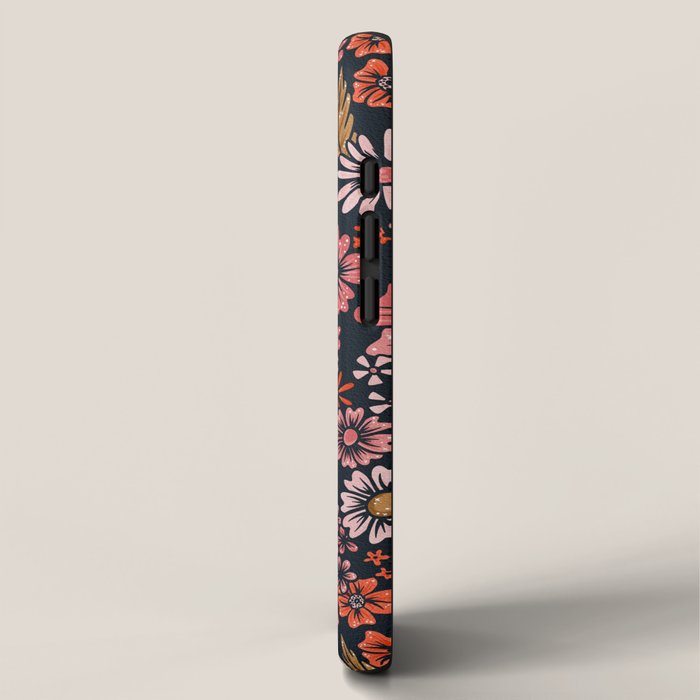 Retro Flower Power - Denim & Pink iPhone Case Gallery Image 2