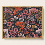 Retro Flower Power - Denim & Pink Serving Tray Gallery Image 1