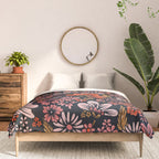 Retro Flower Power - Denim & Pink Comforter Gallery Image 3