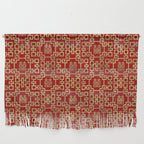 Chinese Pattern Double Happiness Symbol Gold on Red Wall Hanging Gallery Image 1