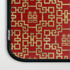Chinese Pattern Double Happiness Symbol Gold on Red Laptop Sleeve Gallery Image 3