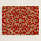 Chinese Pattern Double Happiness Symbol Gold on Red Jigsaw Puzzle Gallery Image 1