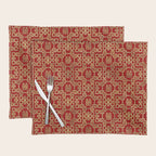 Chinese Pattern Double Happiness Symbol Gold on Red Placemat Gallery Image 1