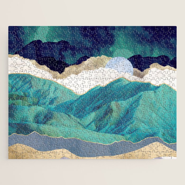 Teal Mountains Jigsaw Puzzle Gallery Image 1