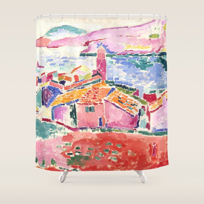 Henri Matisse 'The View of Collioure' Landscape Art Exhibition  Shower Curtain Gallery Image 1