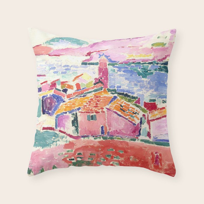 Henri Matisse 'The View of Collioure' Landscape Art Exhibition  Throw Pillow Gallery Image 1