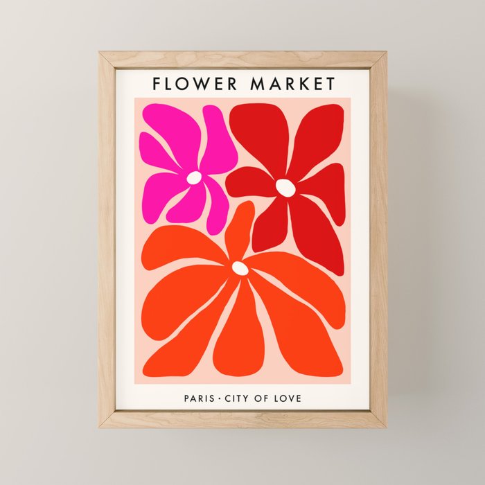 Groovy flower market from city of love Mini Art Print Gallery Image 1
