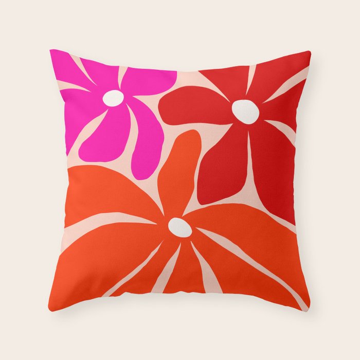 Groovy flower market from city of love Throw Pillow Gallery Image 6
