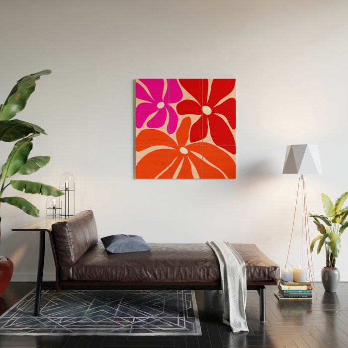 Groovy flower market from city of love Wood Wall Art Gallery Image 2