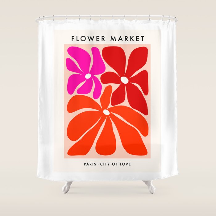 Groovy flower market from city of love Shower Curtain Gallery Image 1