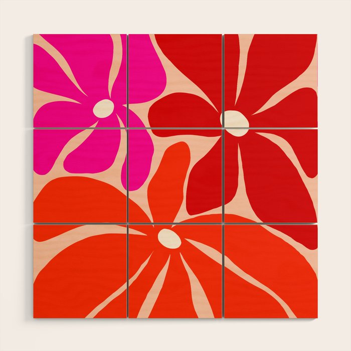 Groovy flower market from city of love Wood Wall Art Gallery Image 1